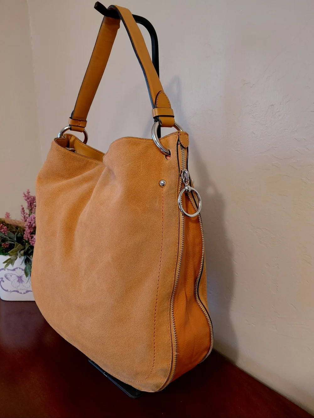 Rebecca Minkoff Suede & Leather Hobo Tote - Picture 4 of 13